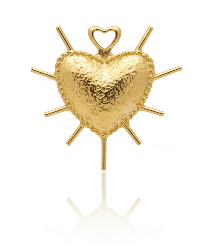 DIJE CORAZON CON 9 LADOS