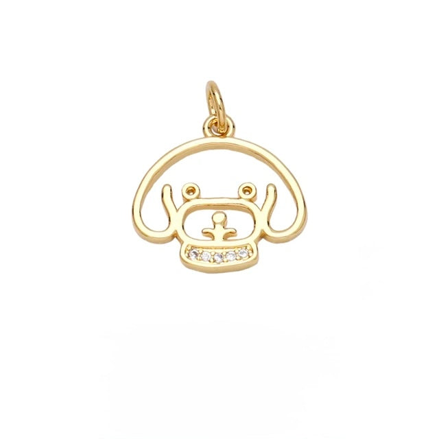 DIJE CARA DE PERRO CON CINCO CIRCONES