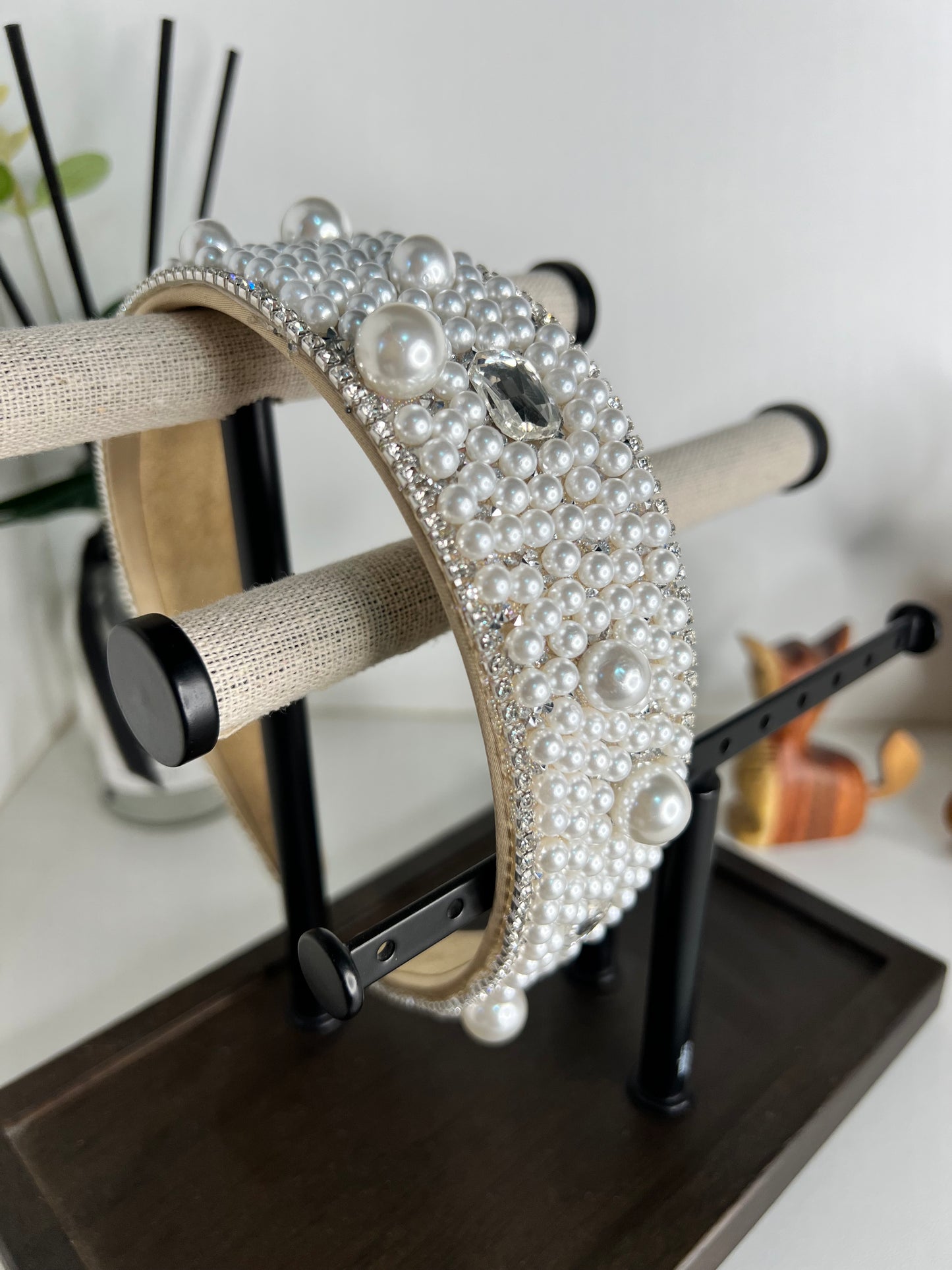 Diadema ancha con Perlas 02708