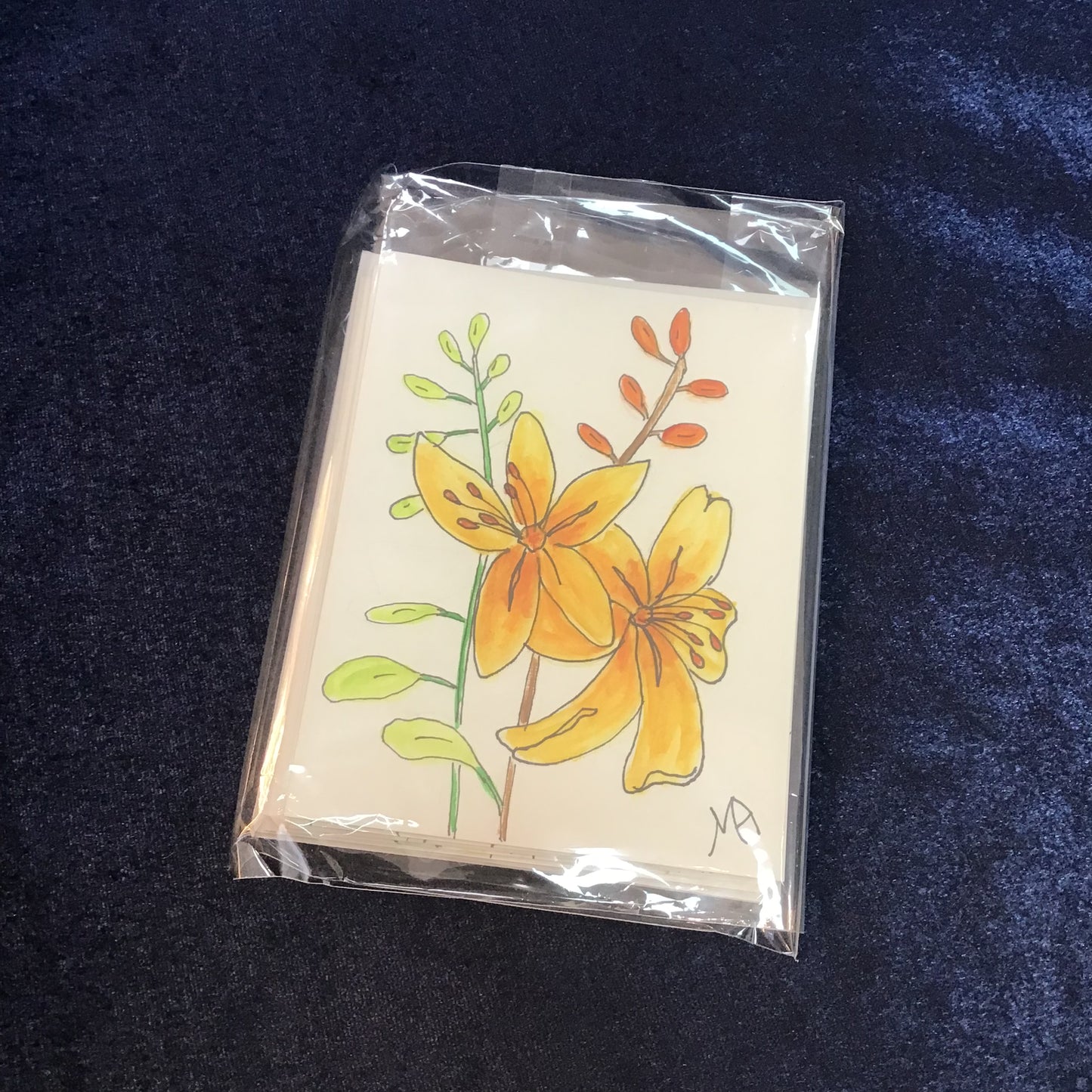 Tarjetas de agradecimiento pintadas a mano