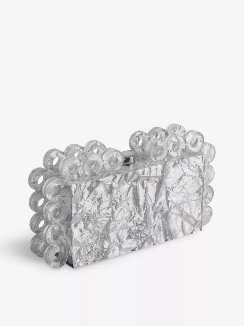Cartera Acrilica Plateada