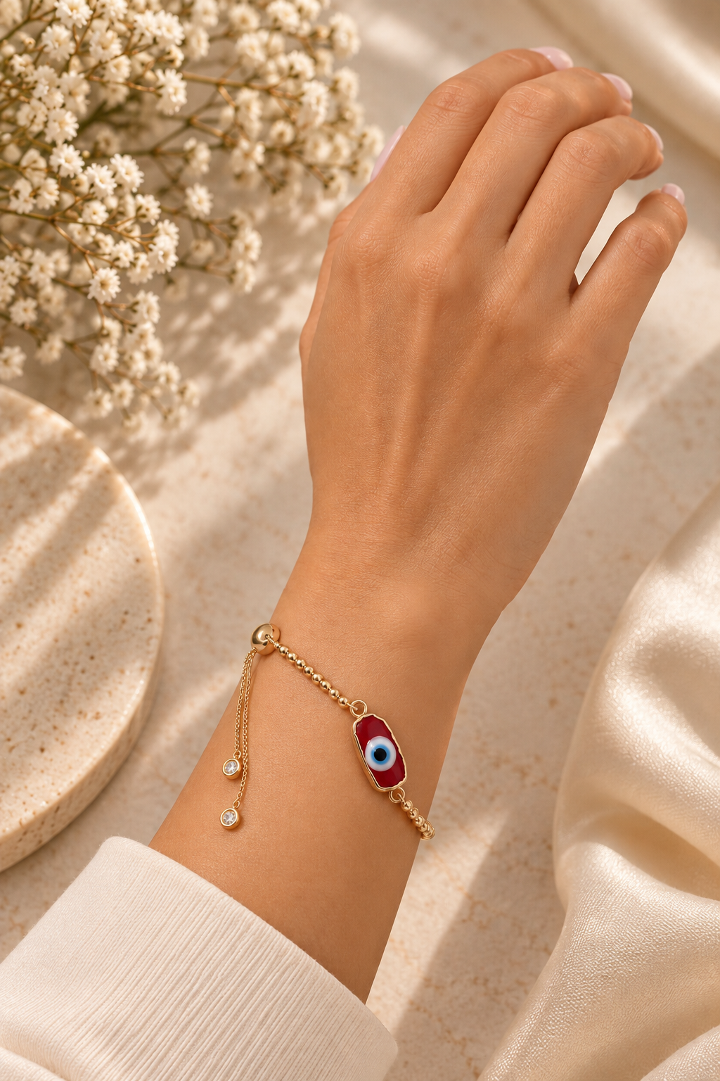 Pulsera de ojito turco rojo