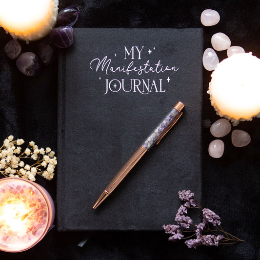 Diario Manifestar + Bolígrafo de Amatista / Manifestation Journal + Amathyst Pen