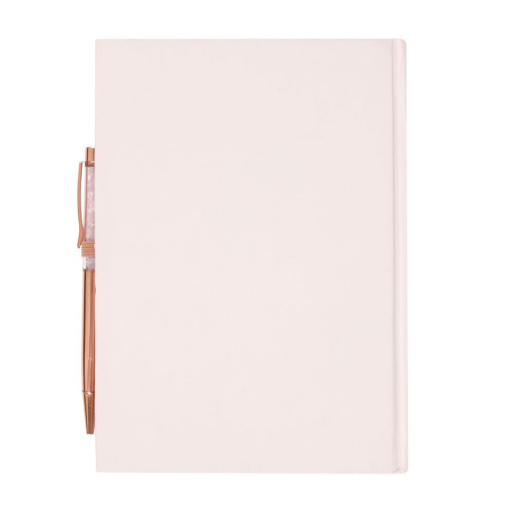 Diario de Gratitud + Bolígrafo Cuarzo Rosa / Gratitude Journal + Rose Quartz Pen