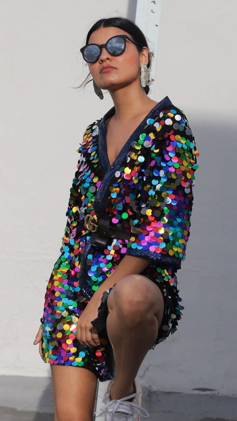 Multicolor Sequin Kimono