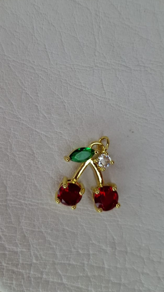 DIJE CEREZA CRISTAL CON CIRCON ARRIBA