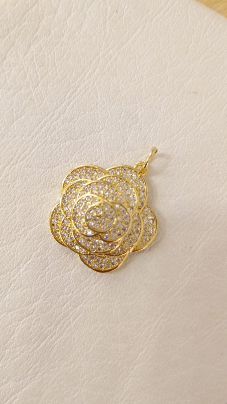 DIJE RODIO ROSA CON BRILLANTES