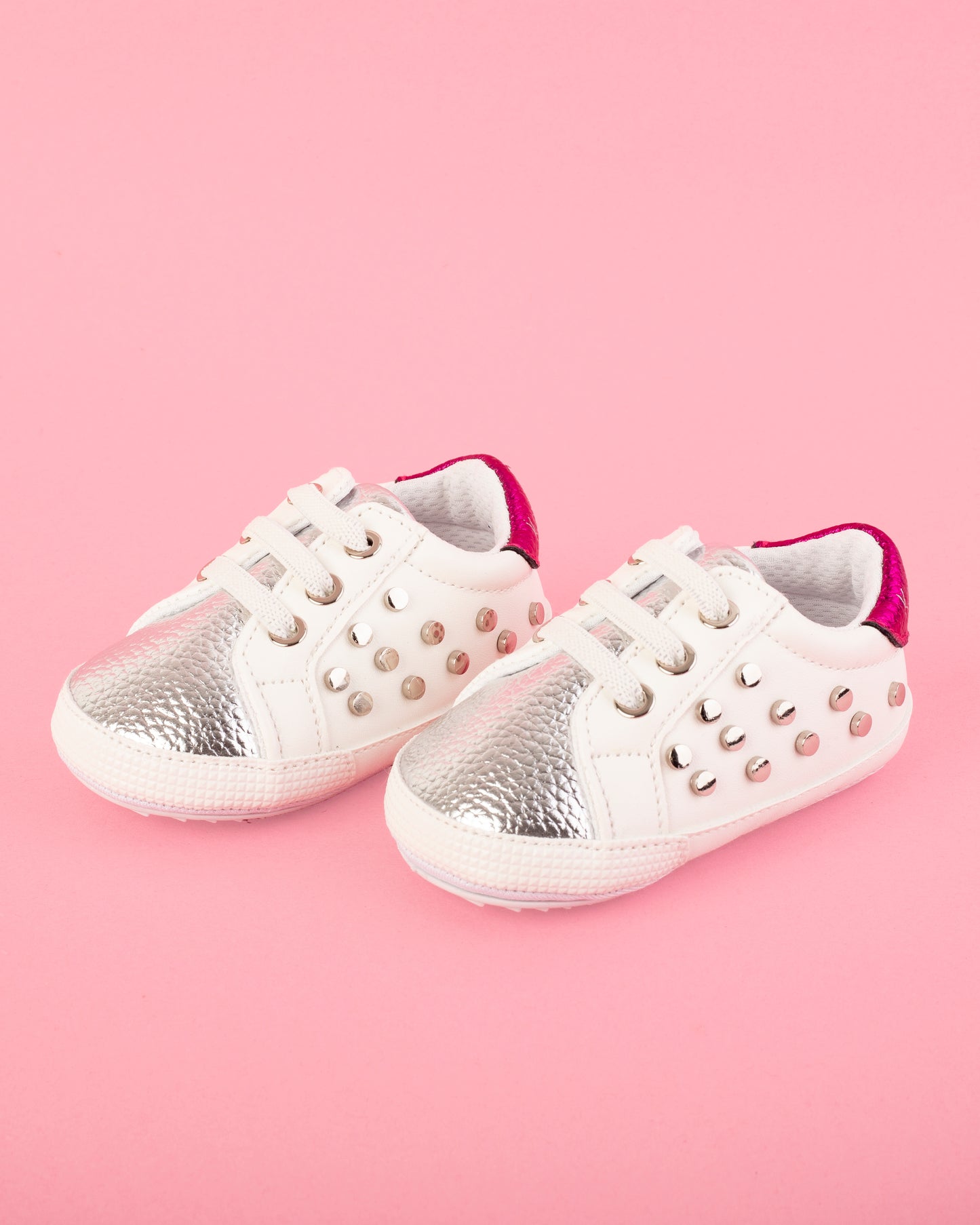 Zapatito Spiked Elegance Silver Fuccia