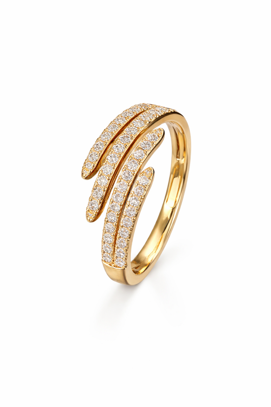 ANILLO GOLDEN FLOW PAVE