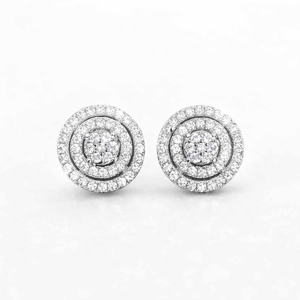 Aretes Stud Halo Brillante