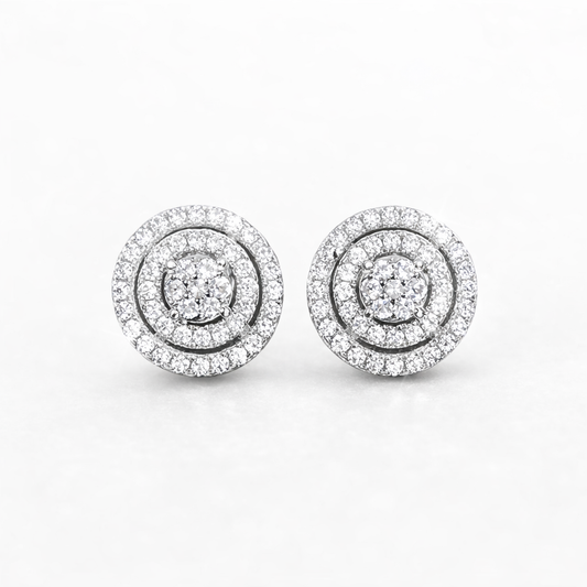 Aretes Stud Halo Brillante