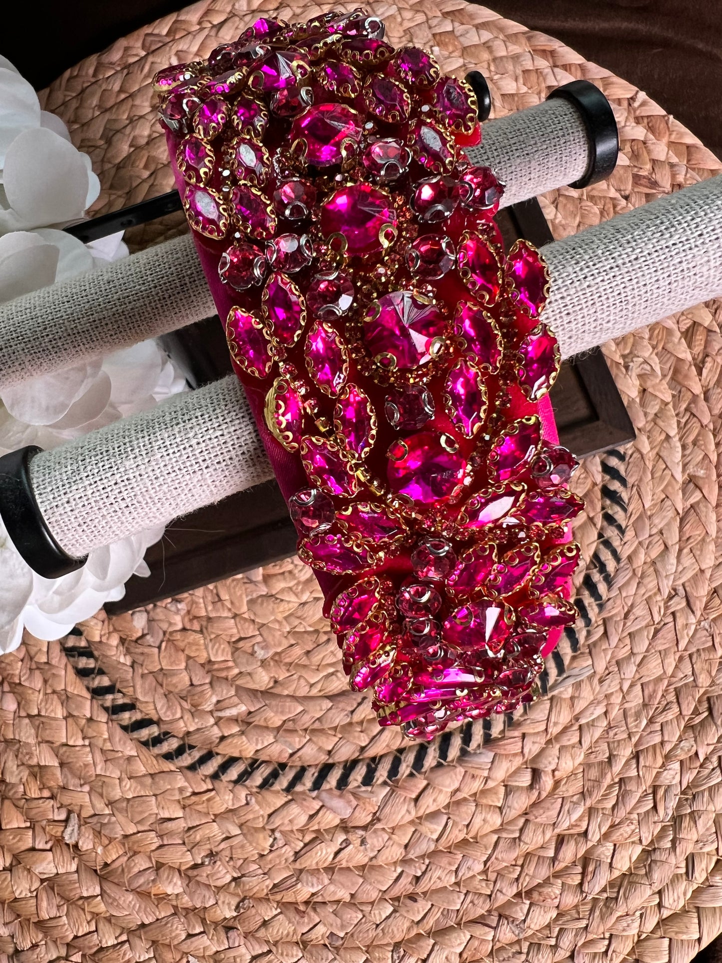 Diadema ancha vintage con piedras 03818