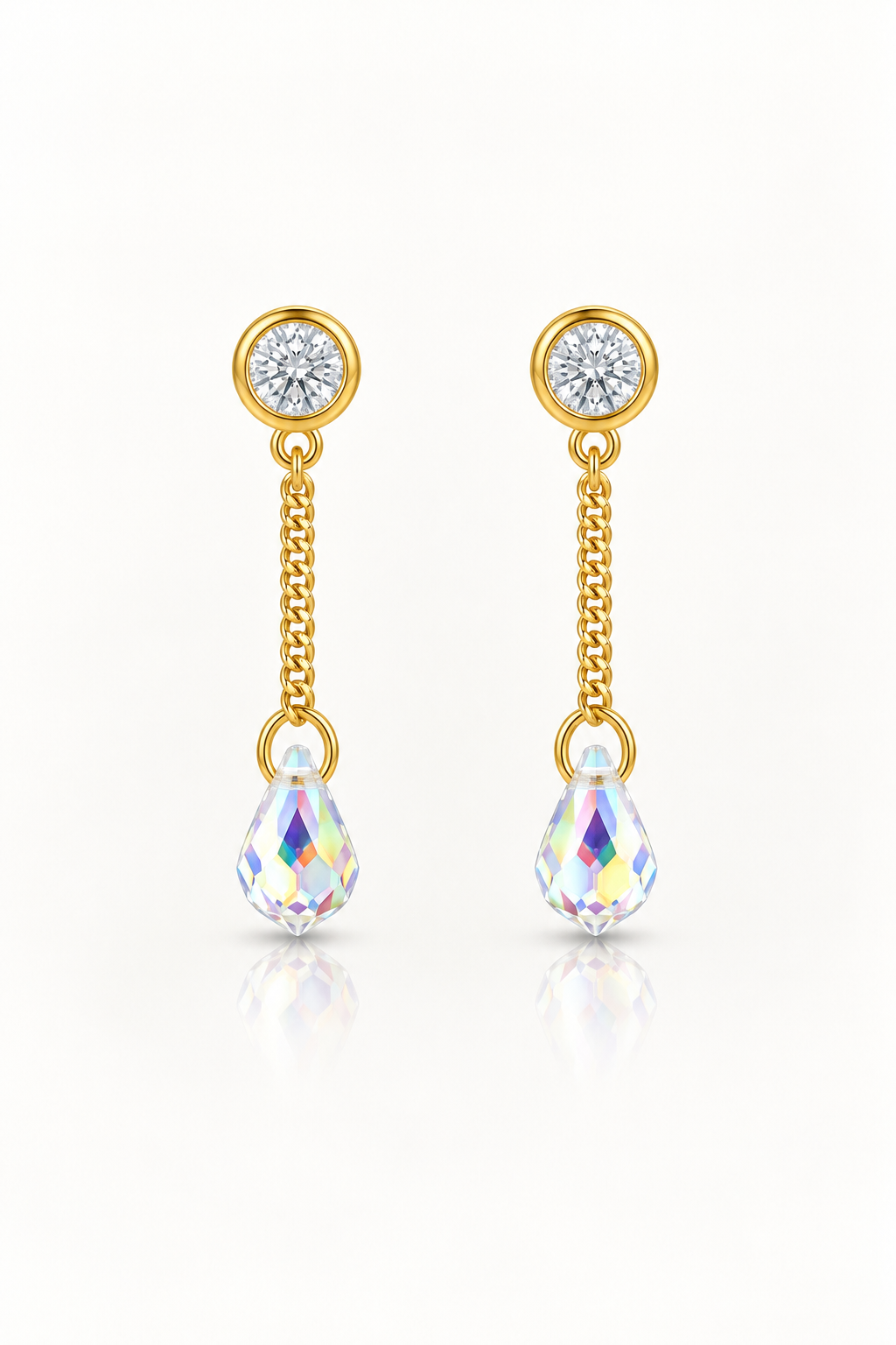 Topito Oro 10k lluvia cadena y cristal - Piercing