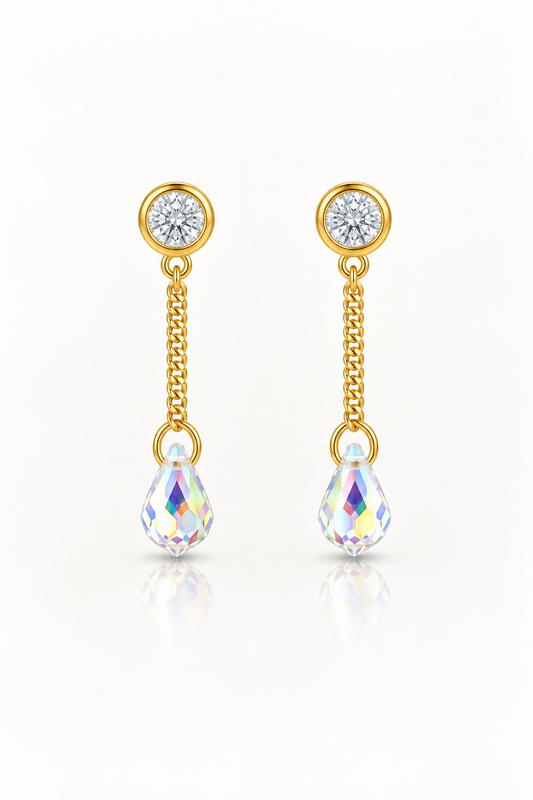 Topito Oro 10k lluvia cadena y cristal - Piercing
