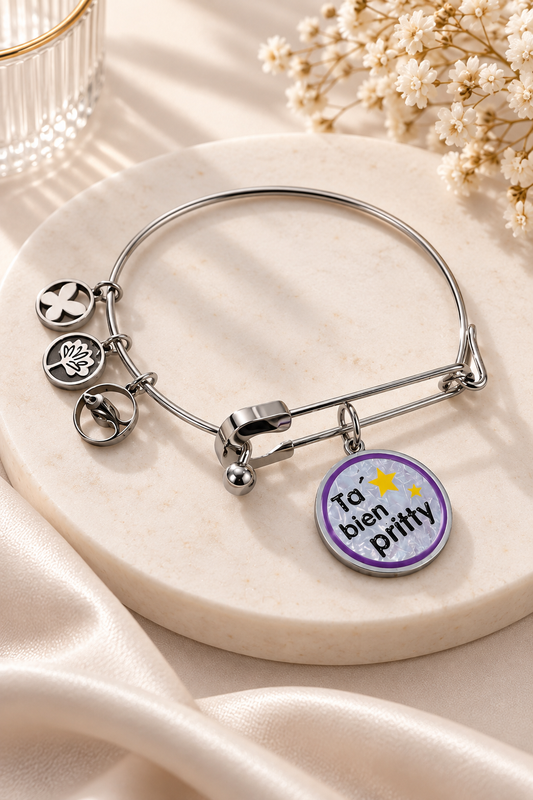 PULSERA PLATEADA TA BIEN PRITTY