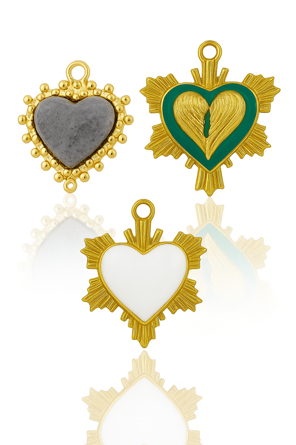 DIJE CORAZON COLORES BOLDE CON DESTELLOS