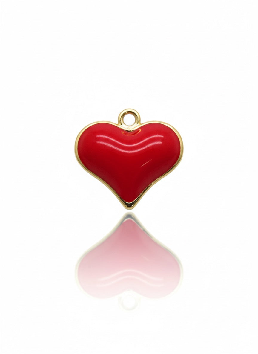 DIJE CORAZON ROJO ESMALTADO