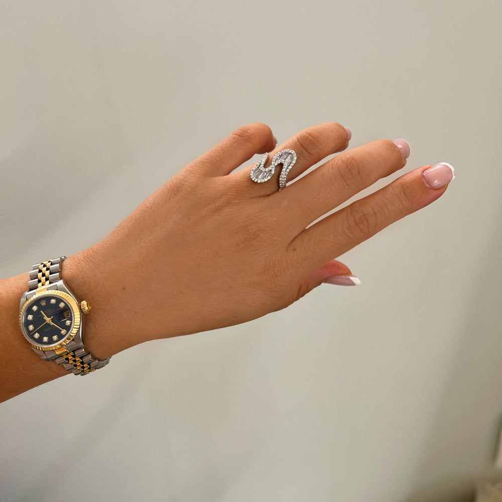 Anillo de Zirconias ajustable 3layers
