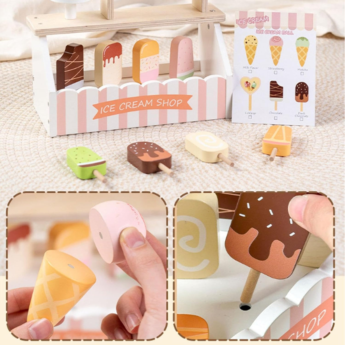Wooden Ice Cream Shop Blanco