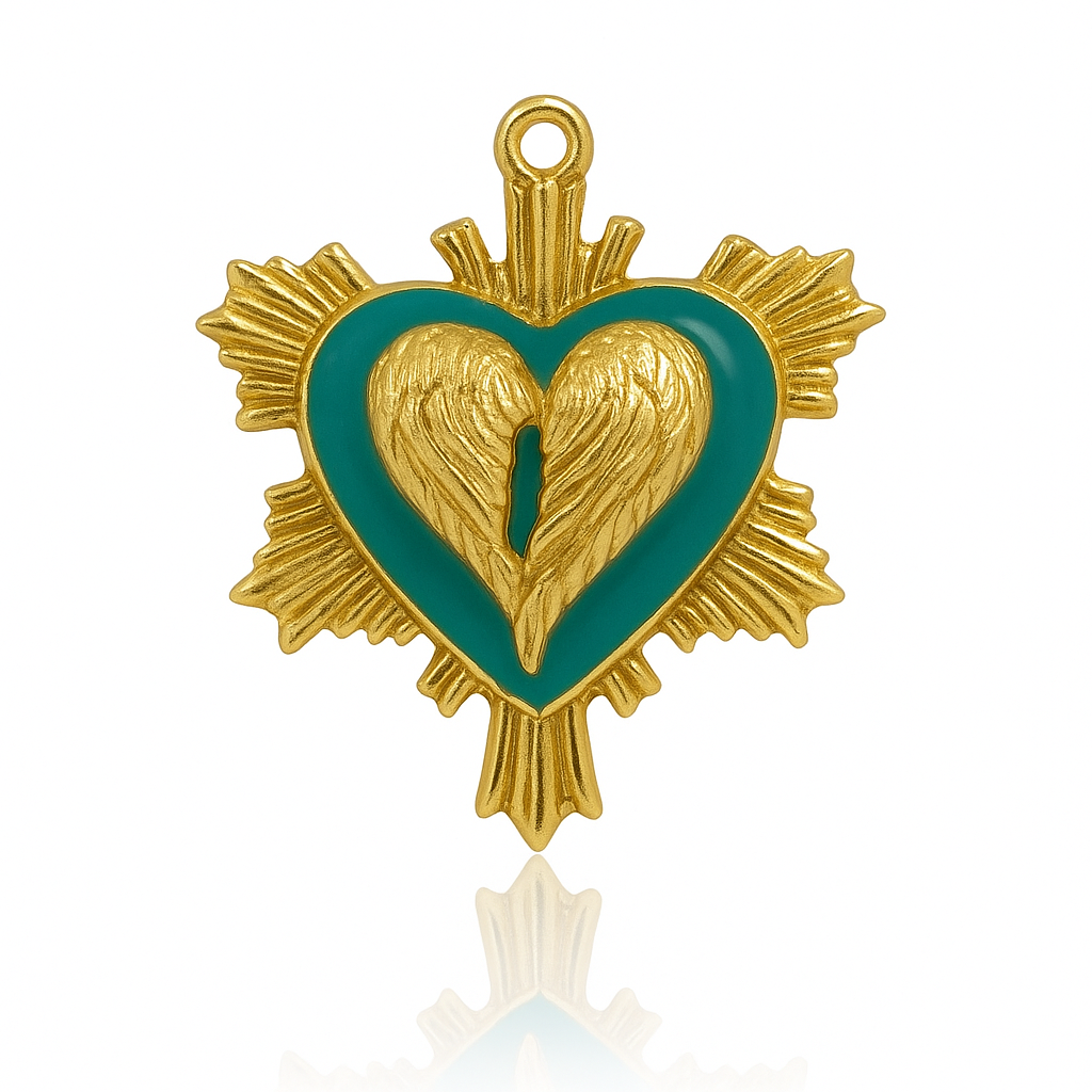 DIJE CORAZON COLORES BOLDE CON DESTELLOS