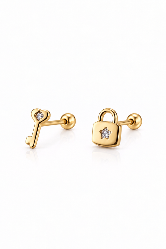 Topitos Oro 14K diseños variados - Piercing