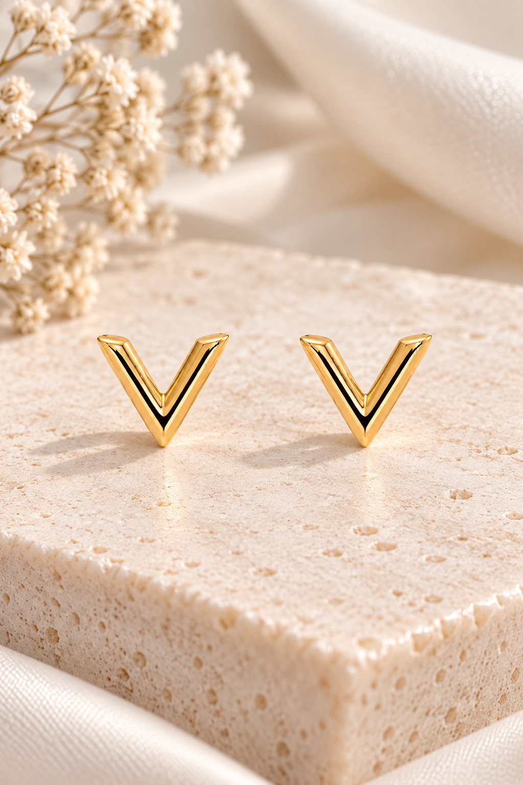 Aretes en V - acero y rodio