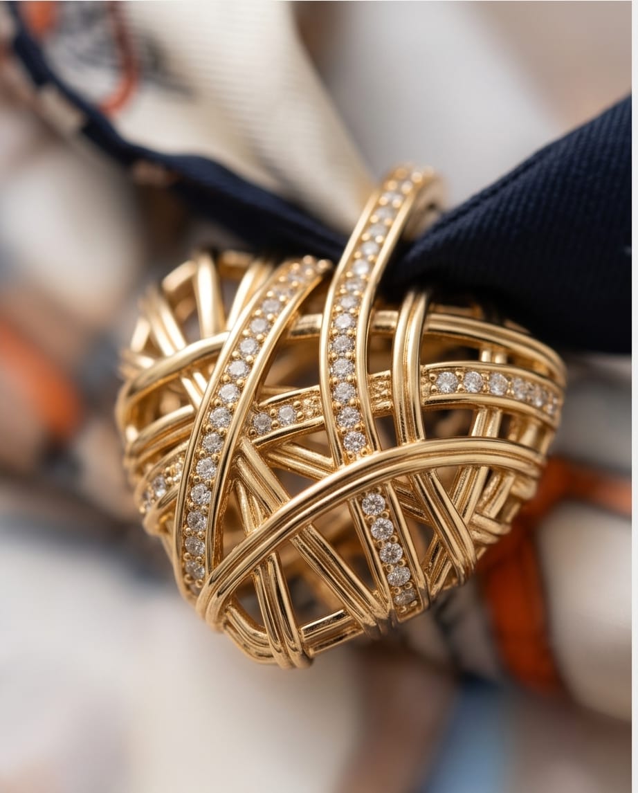 Collar de tela baño de oro