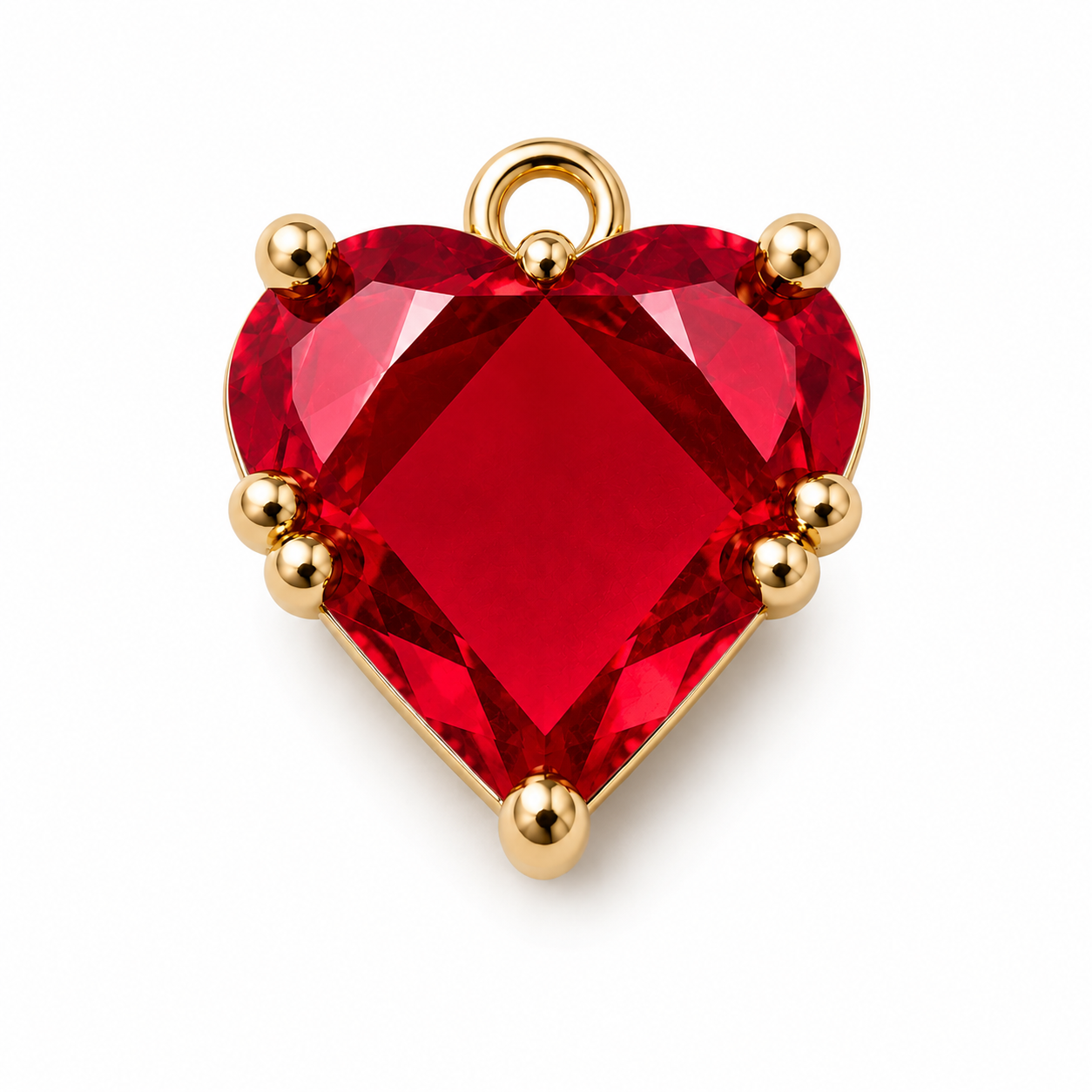 DIJE DE CORAZON DE CRISTAL CON RELIEVE