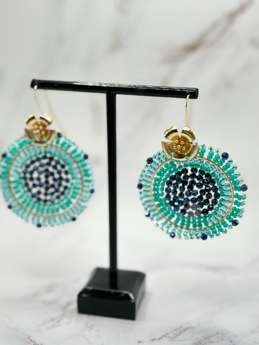 Aretes Handmade tono Turquesa