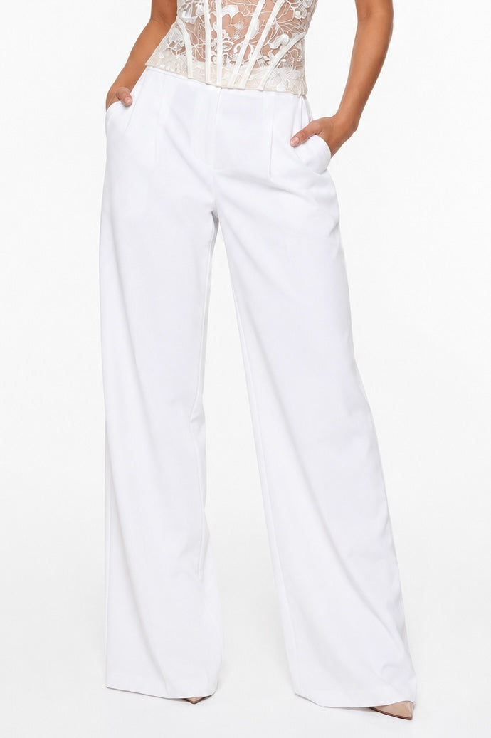 Brenda Lace Pant - White