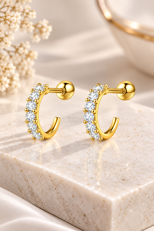 Topito Oro 10k Argolla con Circones - Piercing