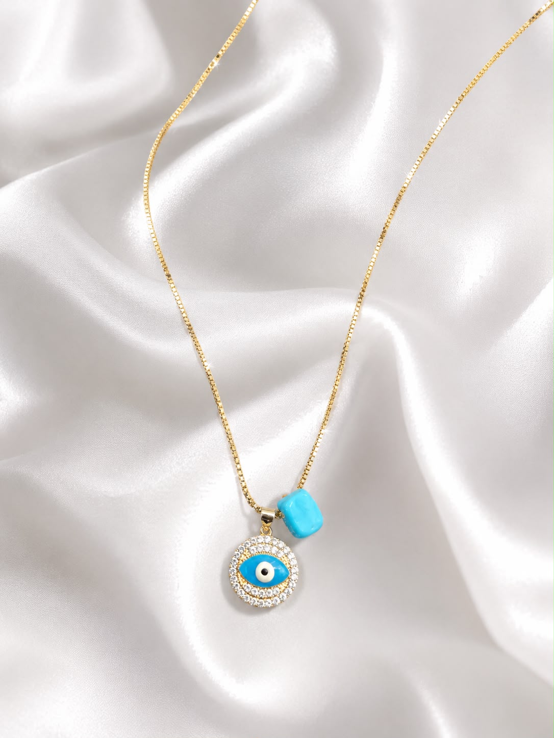 COLLAR CUBO TURQUESA