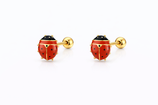 Topito Oro Mariquita Roja - Piercing