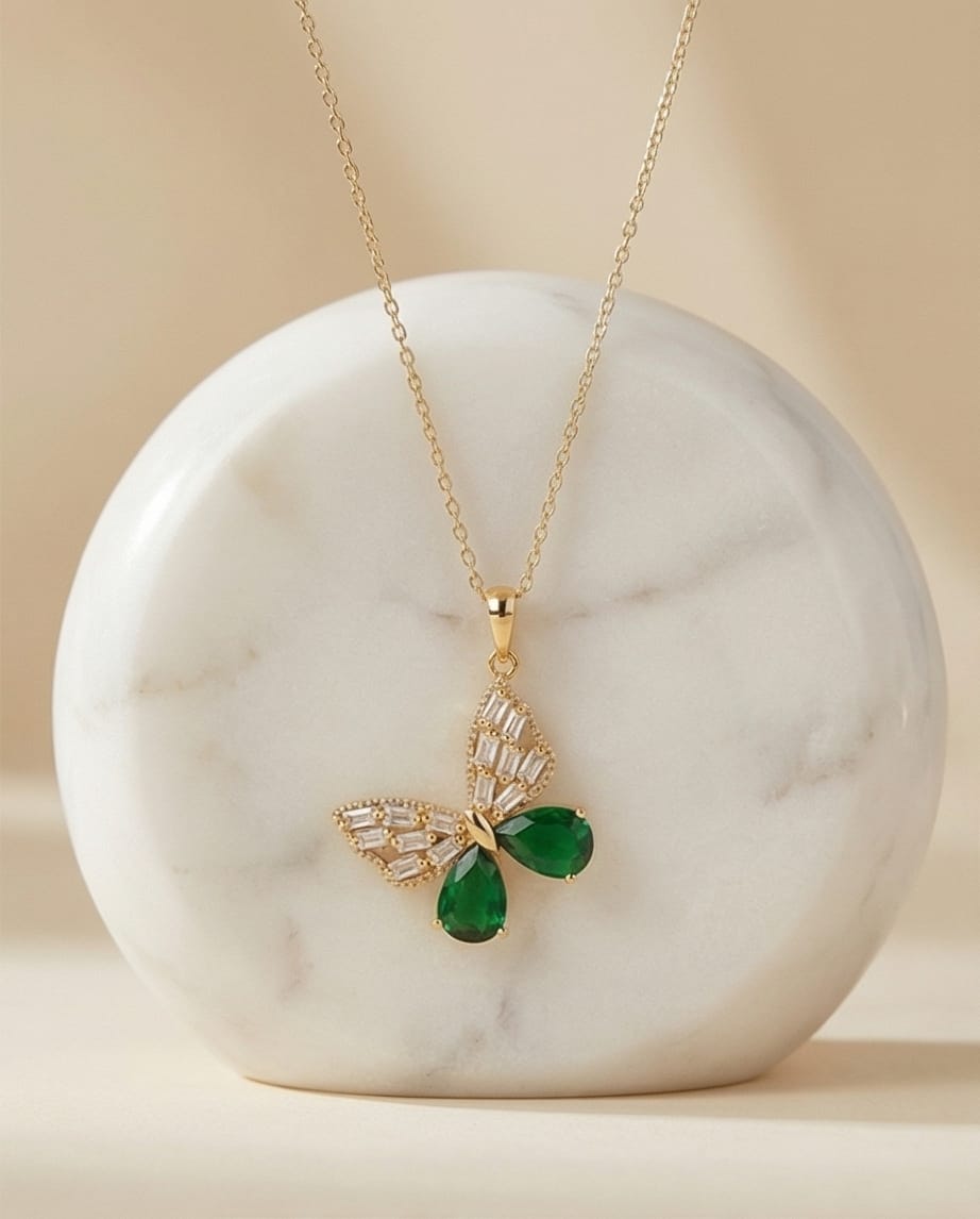 Collar mariposa plata 925 con rodio MJ208