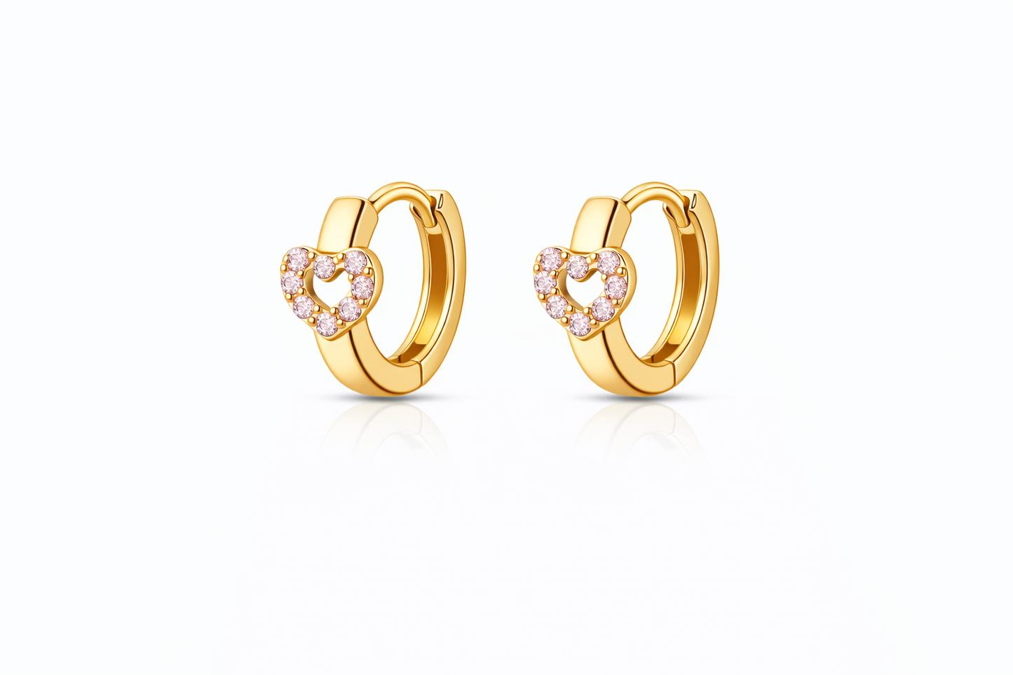 Mini artillera oro 14K corazón con cristales - Piercing