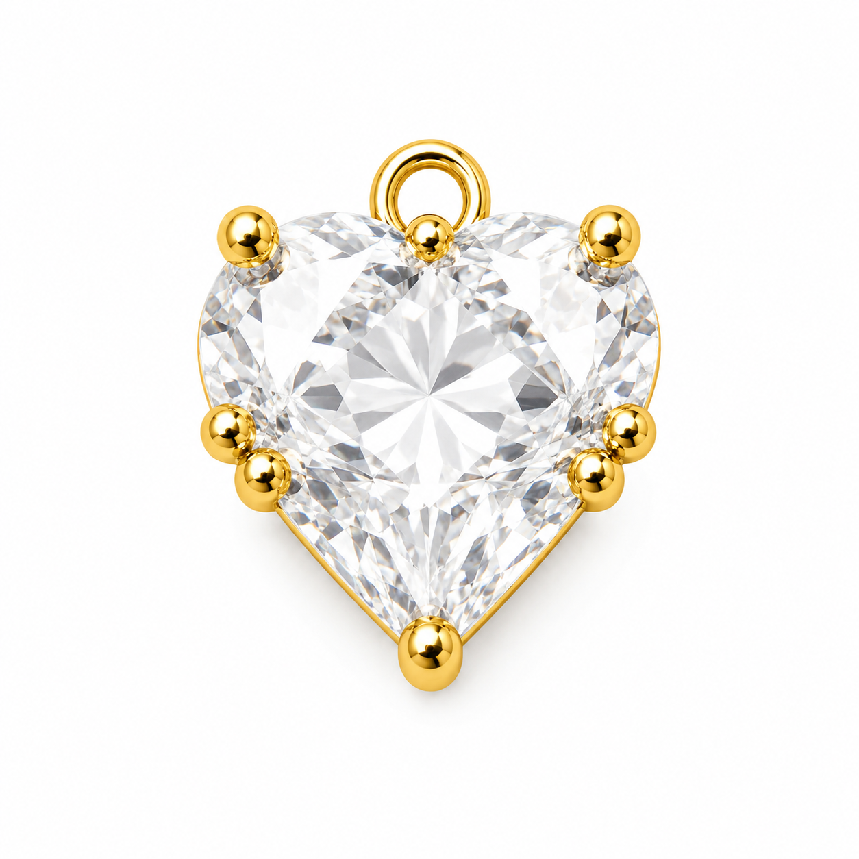 DIJE DE CORAZON DE CRISTAL CON RELIEVE