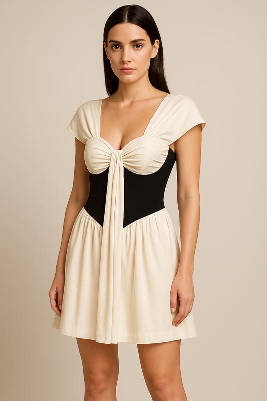 Vestido offwhite / negro