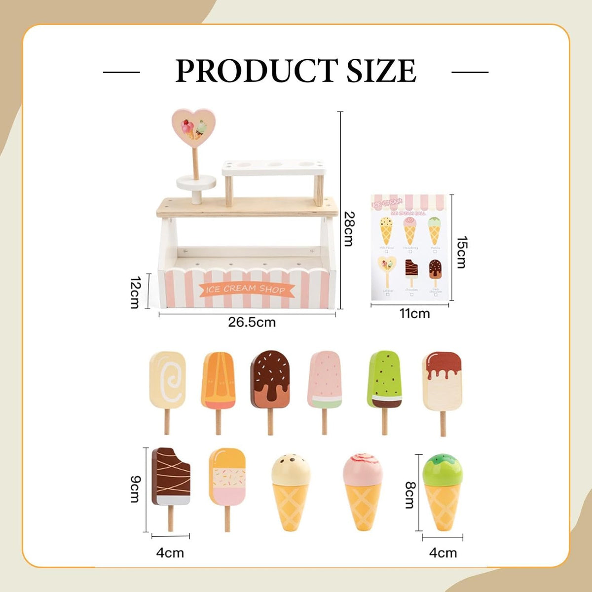 Wooden Ice Cream Shop Blanco