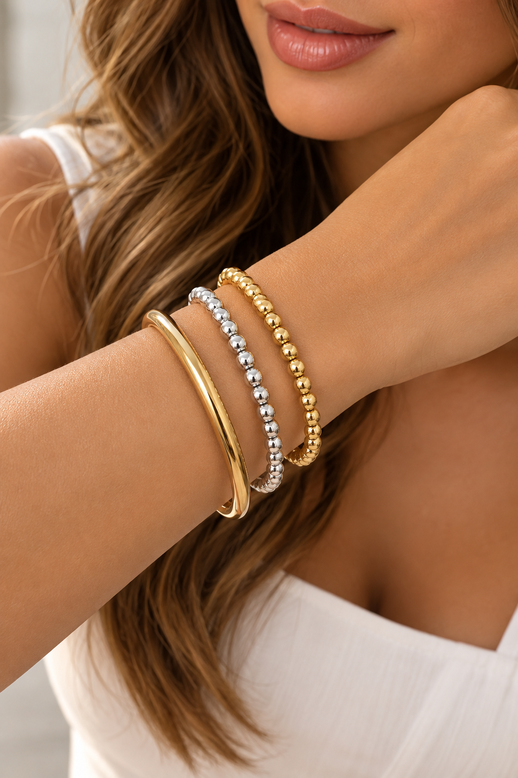 Set de Pulseras Trío Bicolor