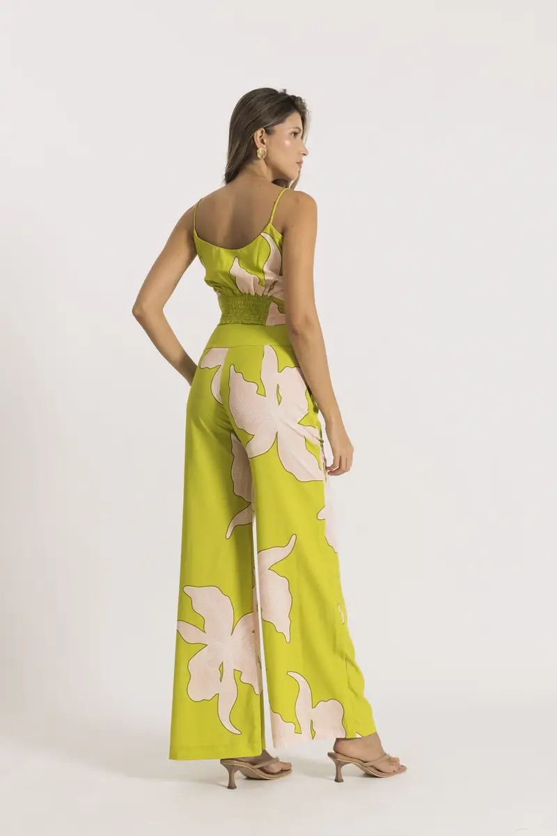Set verde caña estampado + pantalón