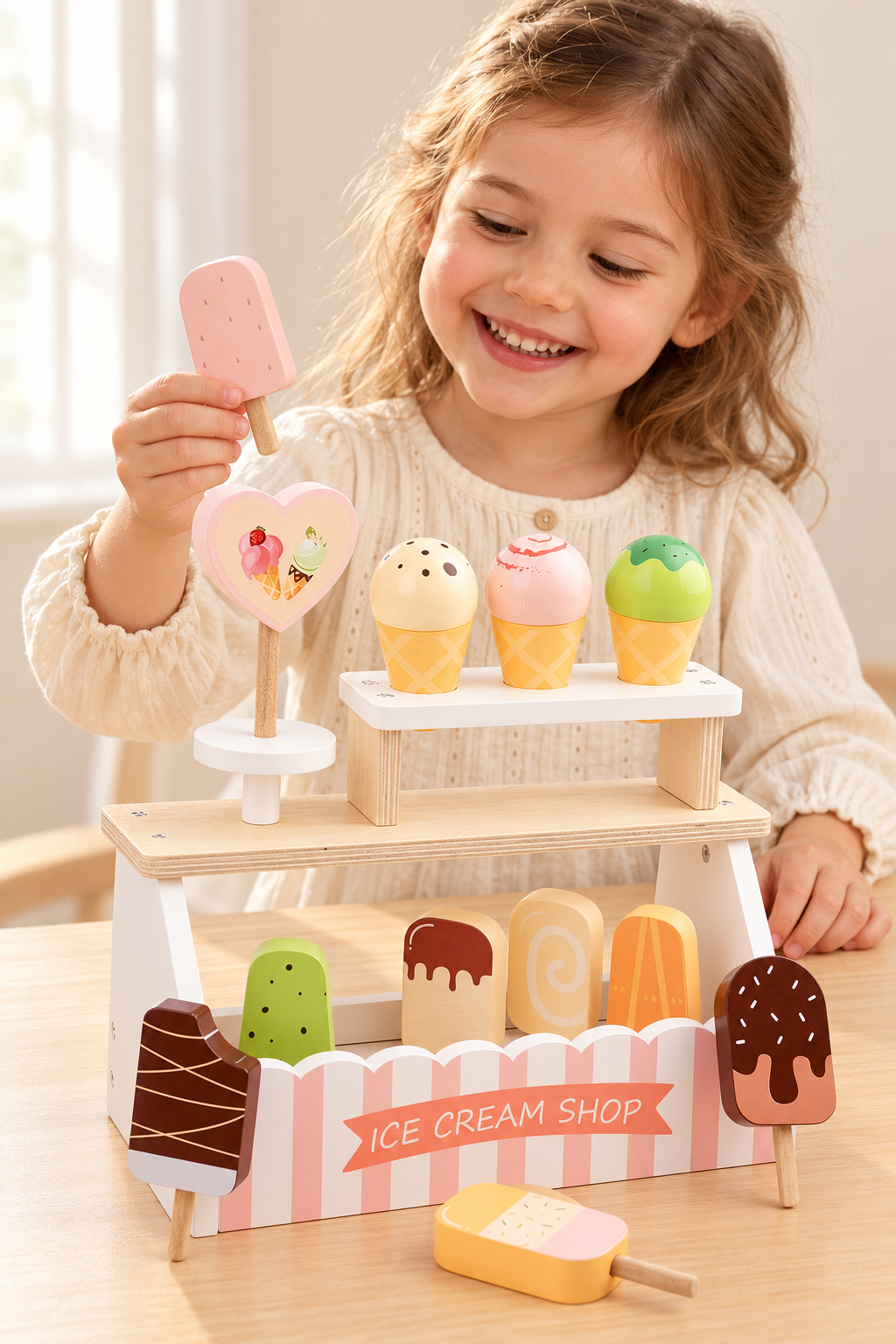 Wooden Ice Cream Shop Blanco