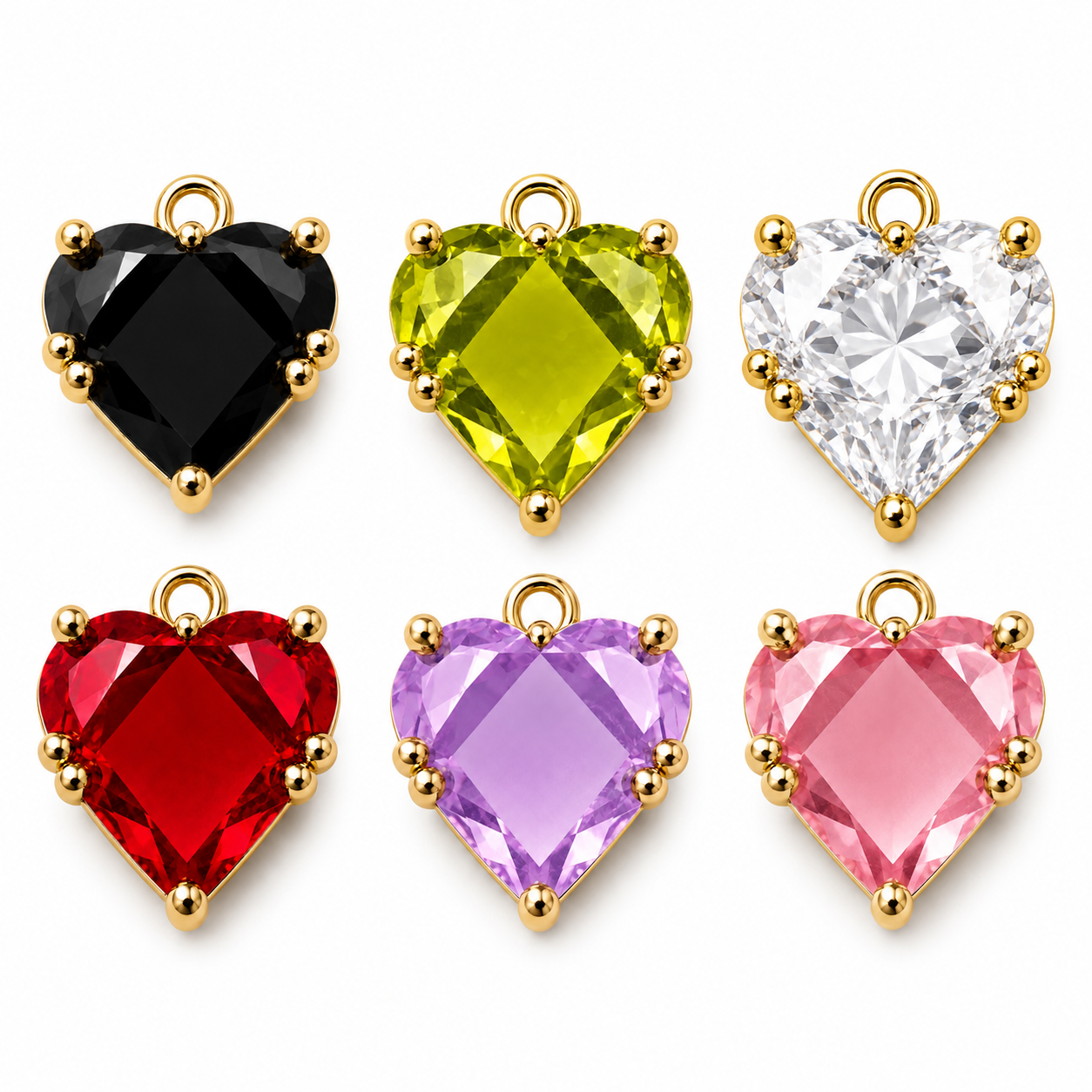 DIJE DE CORAZON DE CRISTAL CON RELIEVE