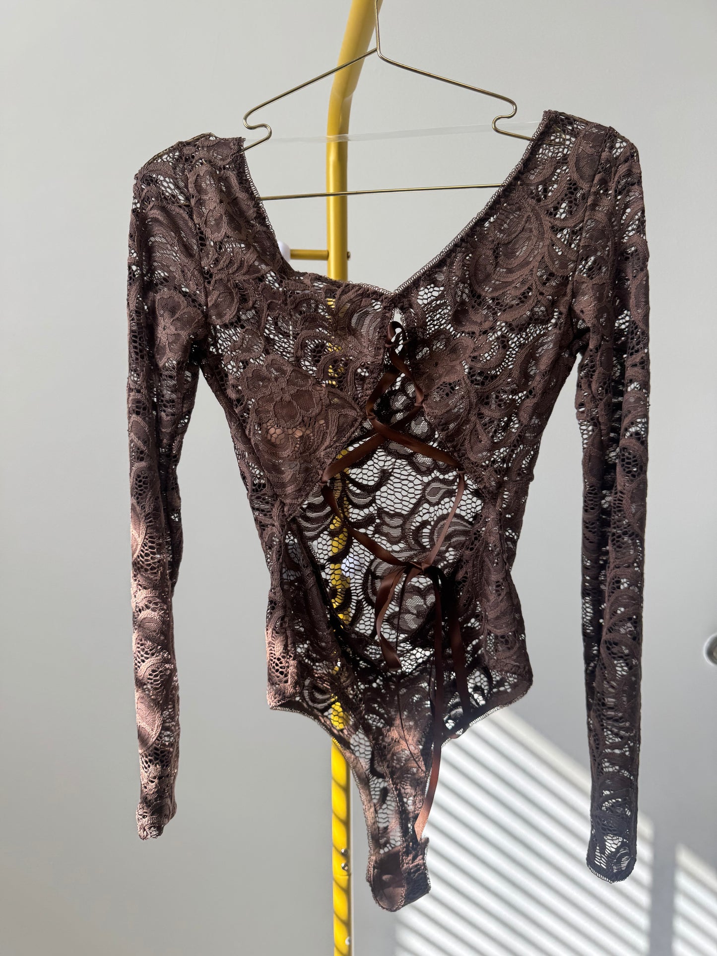 Body encaje marron
