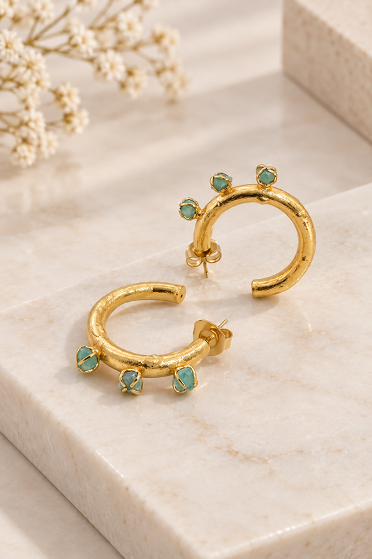 ARGOLLAS BAÑO DE ORO 24K MJ39