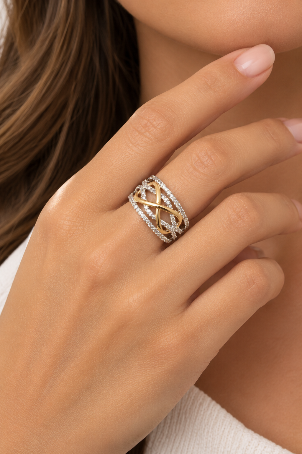 Anillo Infinity Shine Bicolor