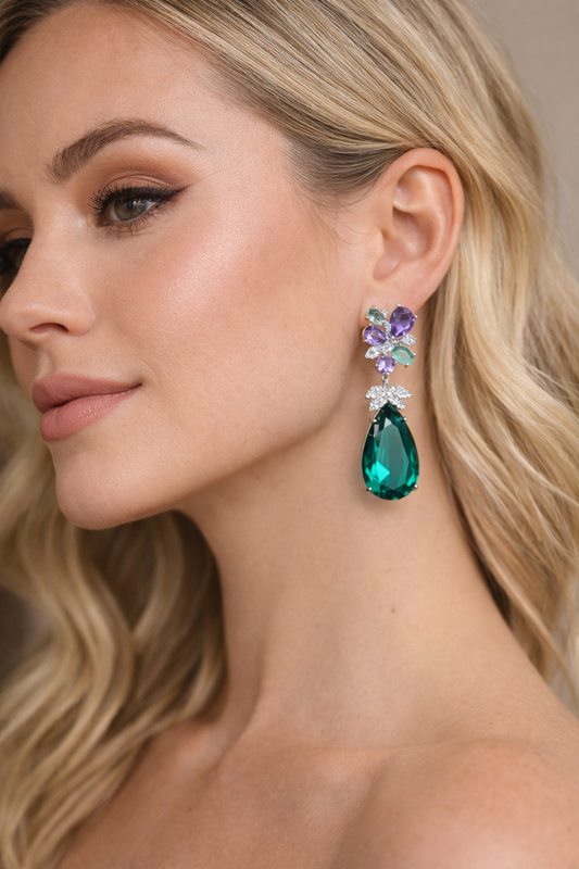 Aretes Emerald Bloom Luxe