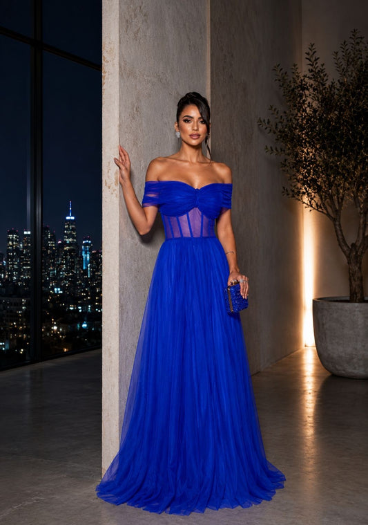 VESTIDO TIPO CORSET AZUL ROYAL