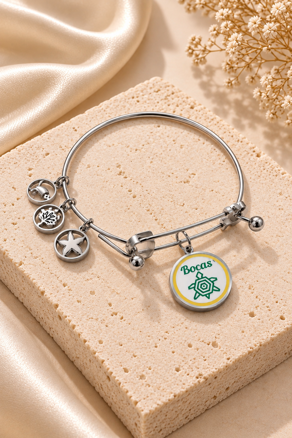 PULSERA PLATEADA BOCAS