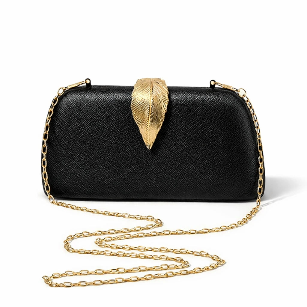 CLUTCH GOLDEN LEAF COLLECTION NEGRO