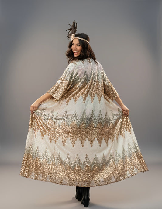 Zigzag Sequin Fantasy Kimono